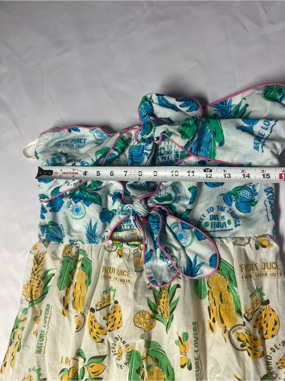 FARM RIO Dress Women XL Paradise Midi Tie Straps Tiered Orange Floral Lemon NWT - Picture 5 of 5